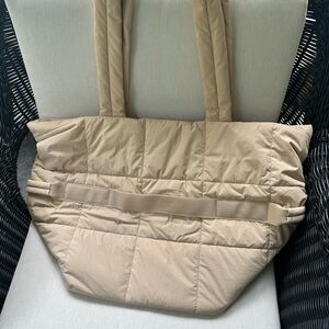 Quilted Tan Tote Bag